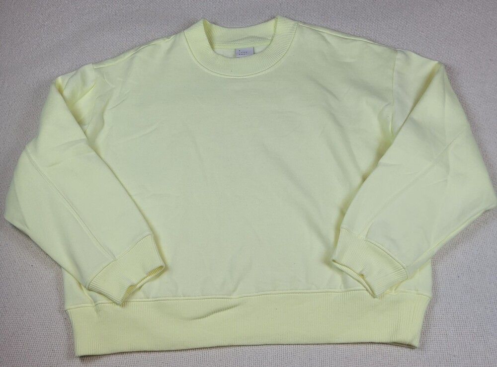 A New Day Sweatshirt Womens Large Crewneck Pullover Soft Lightweight Yellow Top